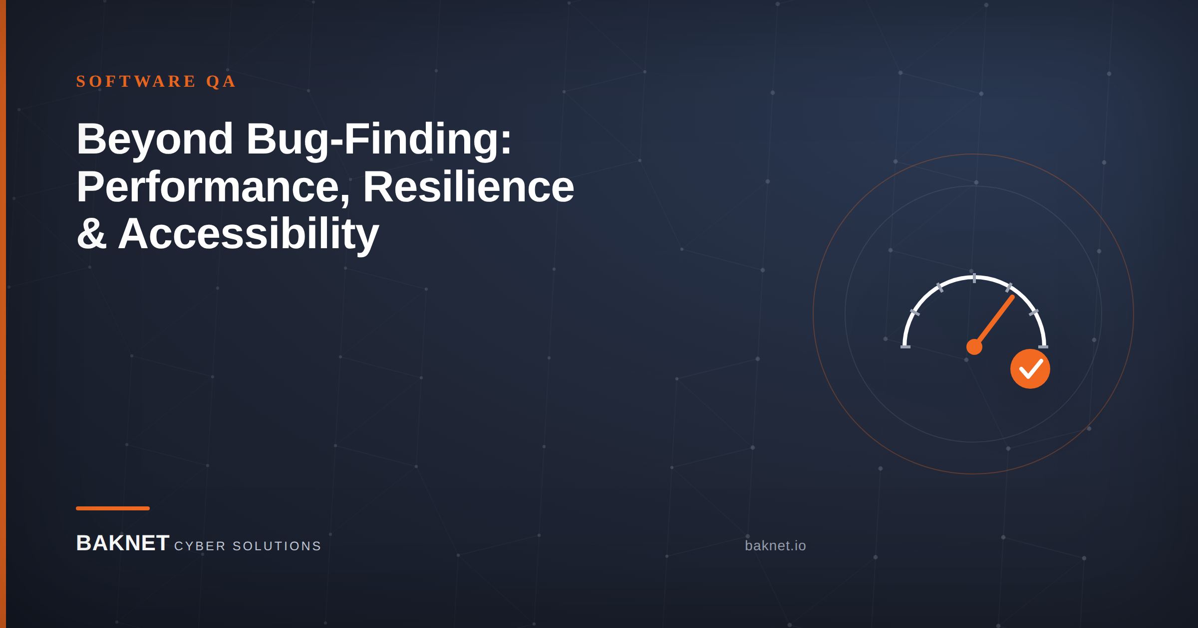 Illustrated cover graphic: performance, resilience and accessibility testing